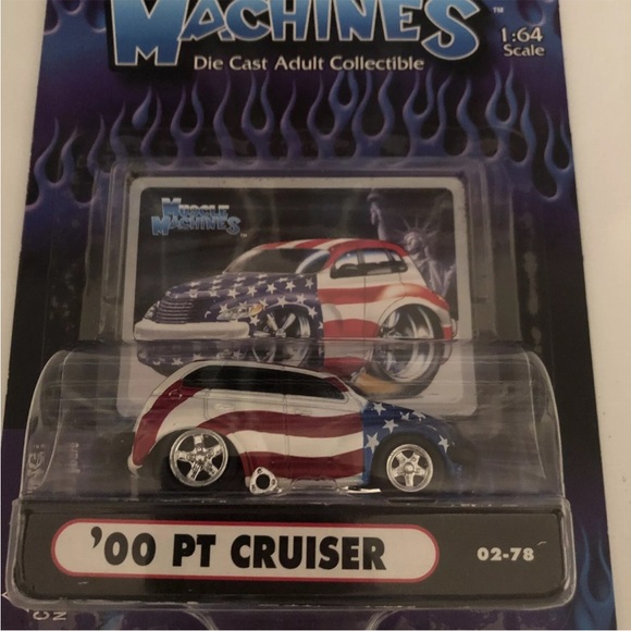 Muscle Machines ‘00 PT Cruiser Cast 02-84 1/64 Scale Red White Blue - Picture 2 of 5